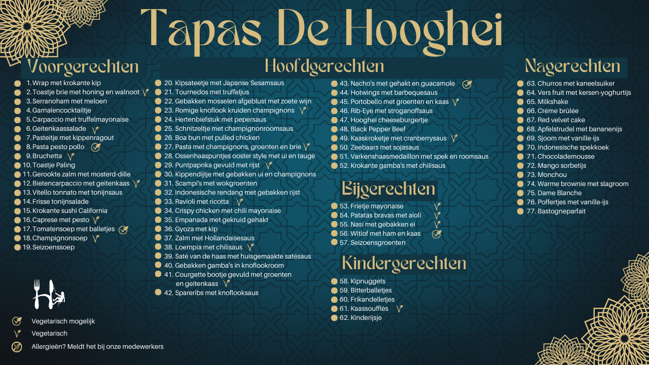 Menukaart Hooghei Berlicum