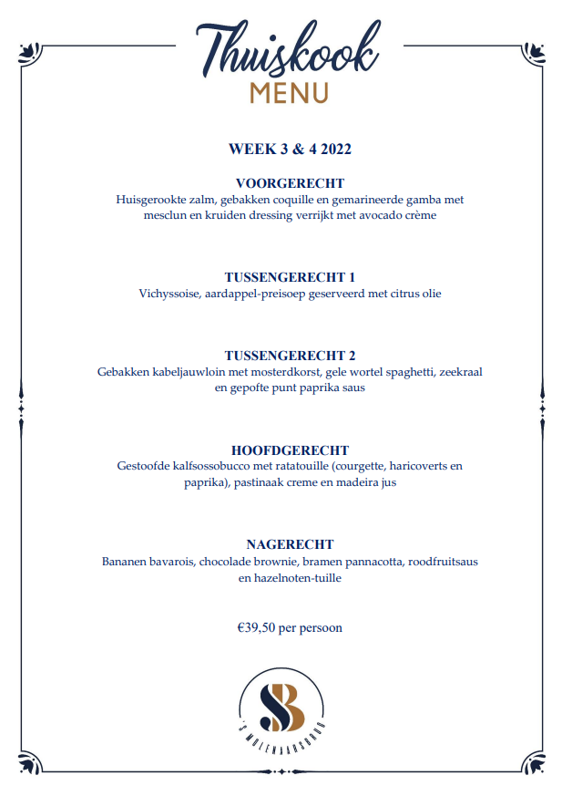 Molenaarsbrug Restaurant Alphen Menu