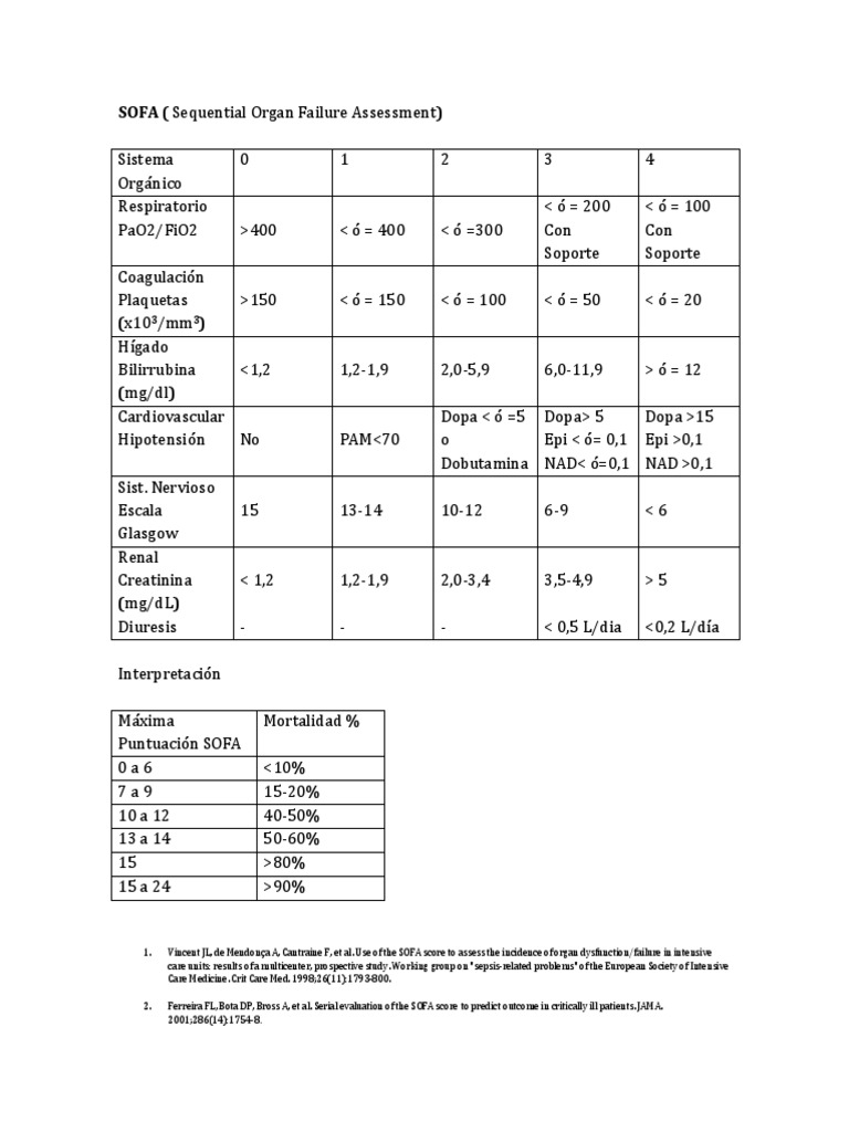 SOFA Score Interpretation PDF: Guide for Clinicians