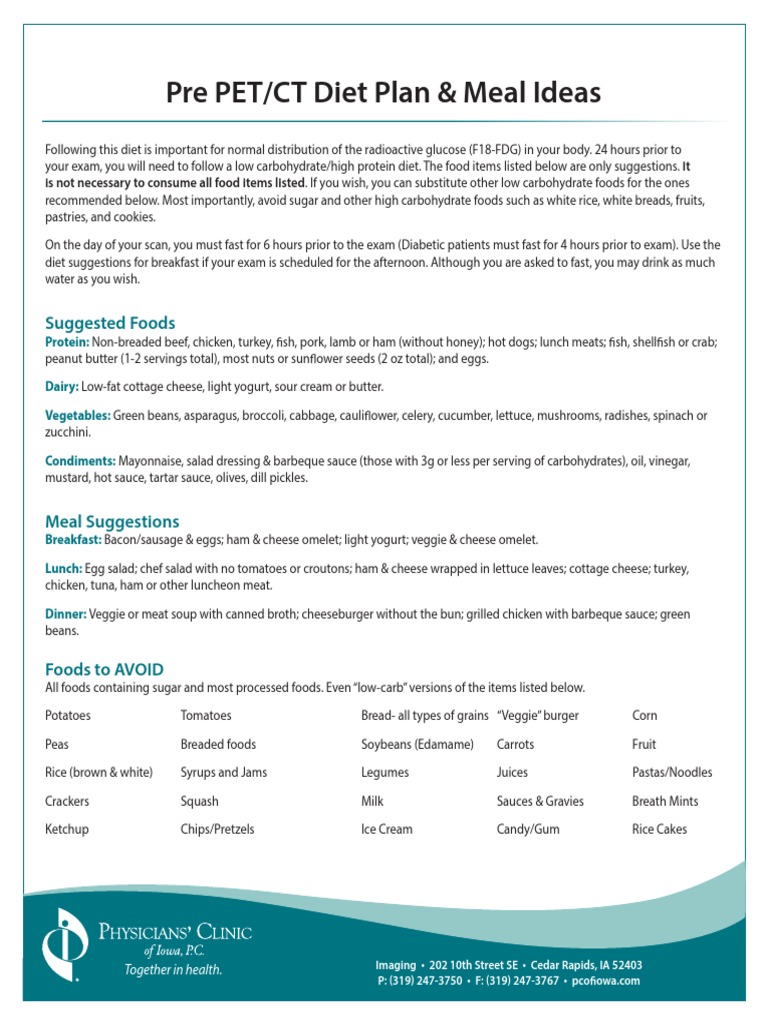 Pet Scan Prep Diet: Simple Food Guide for a Clear Scan