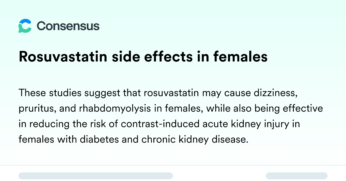 Rosuvastatin Side Effects in Females – What to Know
