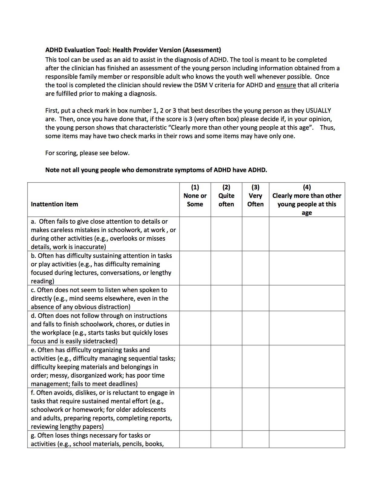 Adolescent ADHD Assessment PDF – Quick Guide Download