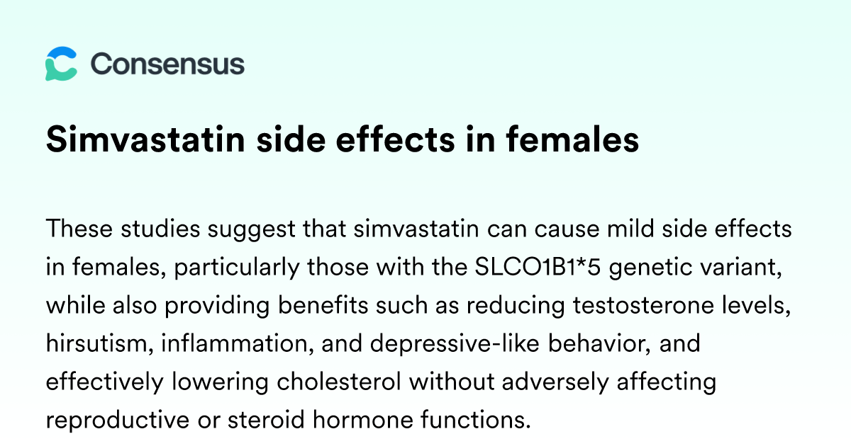 Simvastatin Side Effects in Females – Key Facts