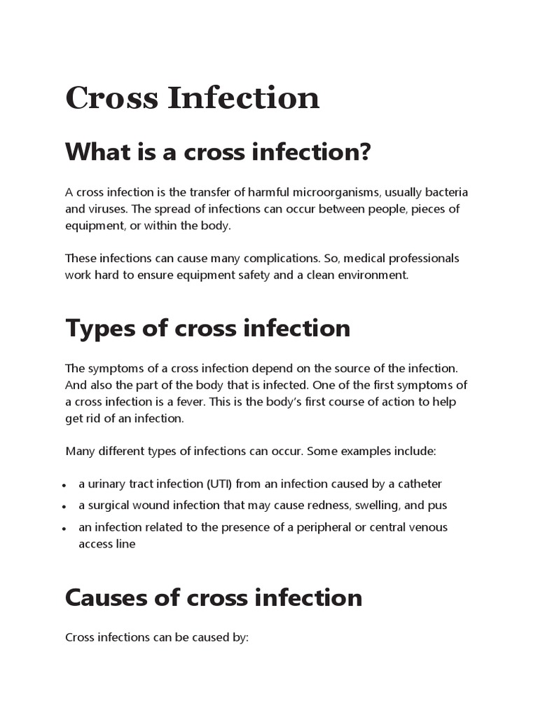 Types of Cross Infection: Examples & Prevention