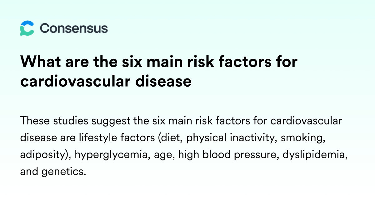 What Are the Six Main Risk Factors for Cardiovascular Disease?