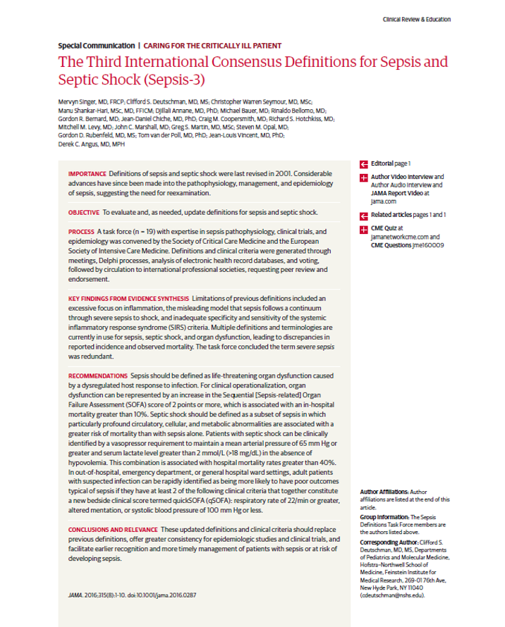 qSOFA stands for Quick Sequential Organ Failure