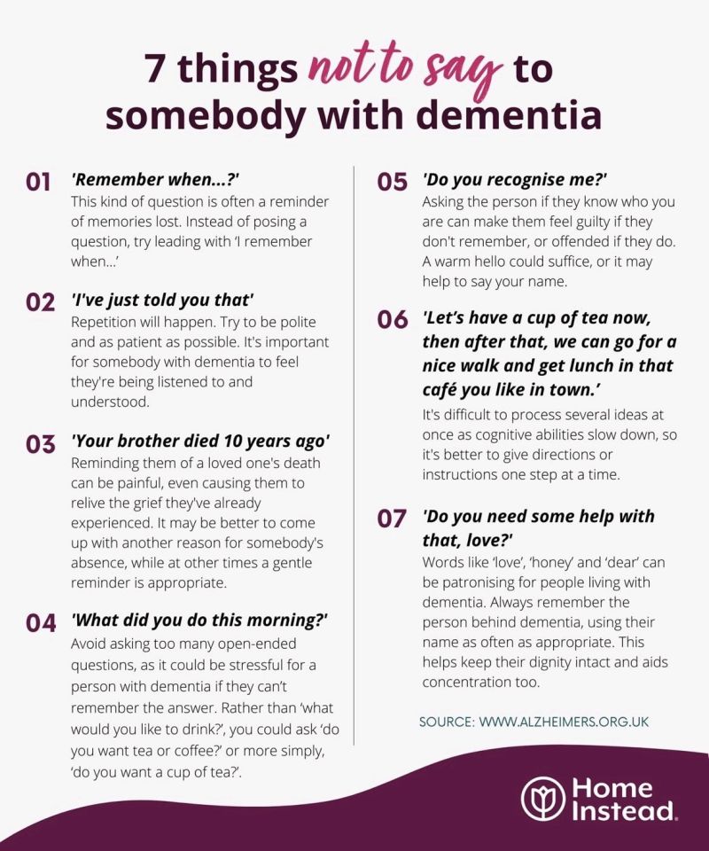 20 Things Not to Say to Someone with Dementia
