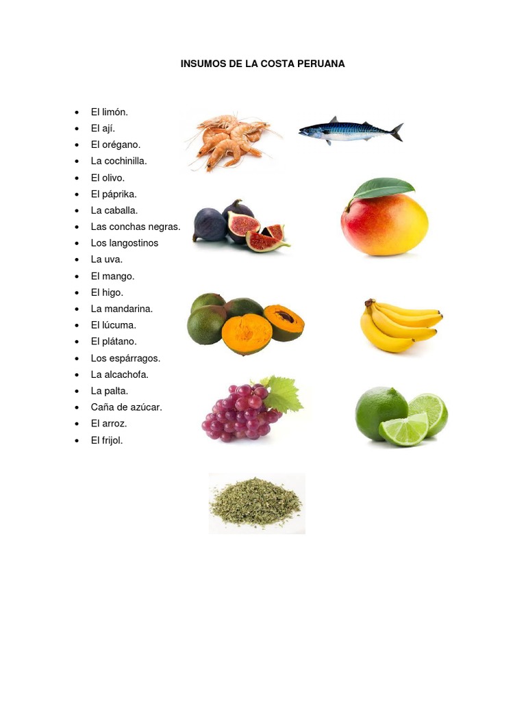 Alimentos De La Costa Peruana