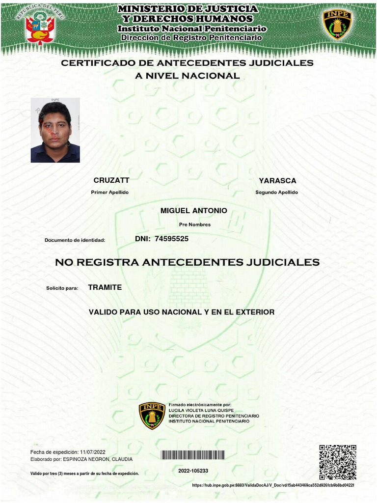 Antecedentes Judiciales