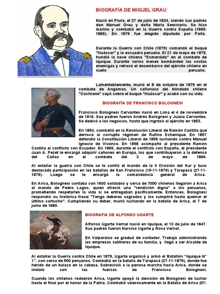 Biografía De Miguel Grau Pdf Para Niños