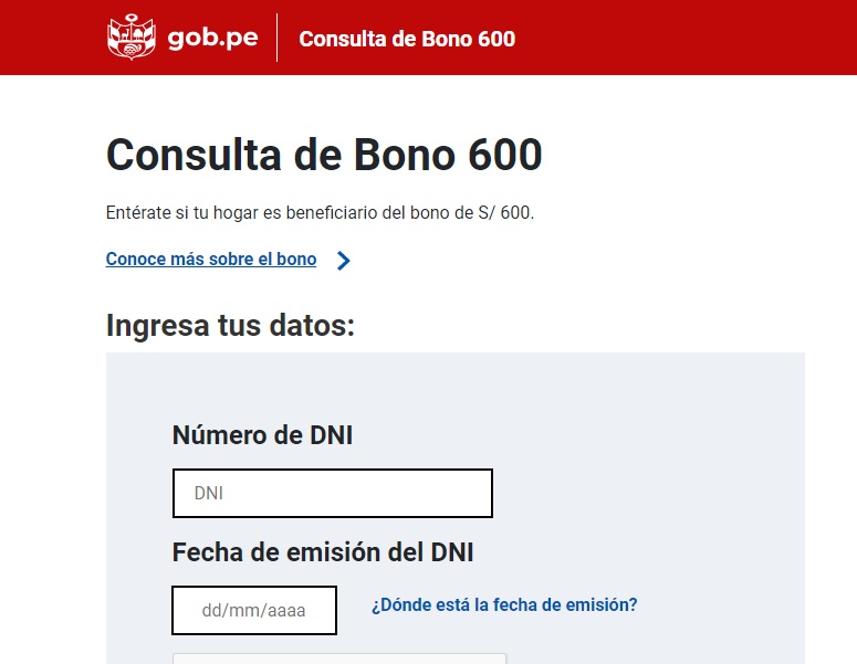 Bono 600 .gob .pe Consulta