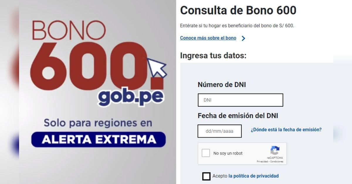 Bono 600 Soles: Link 2021: Consulta