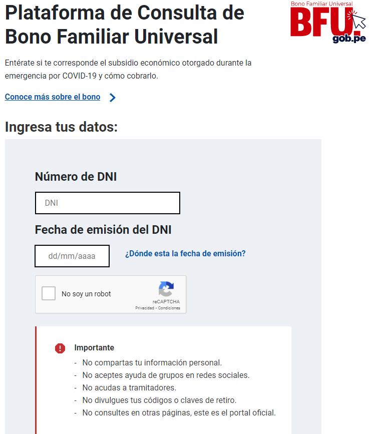 Bono 760 Soles Link 2021 Consulta