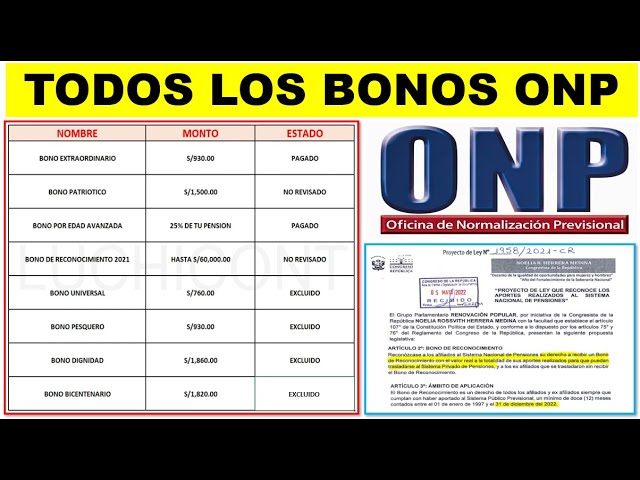 Bono De Reconocimiento Onp 2022