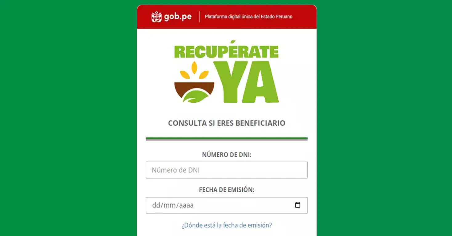 Bono Recuperate Ya 2023 Link