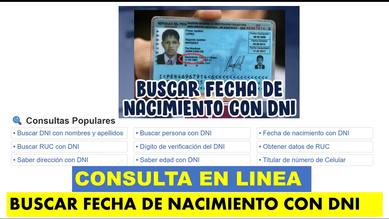 Buscar Fecha De Nacimiento Con Dni