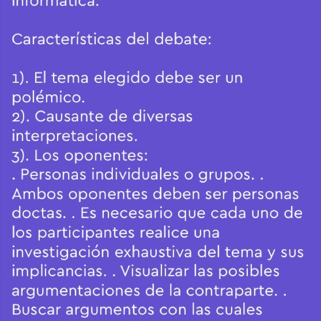 Características Del Debate