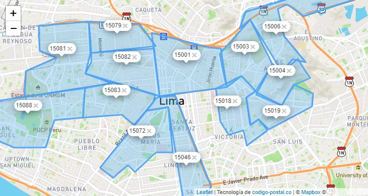 Código Postal De Lima Y Sus Distritos