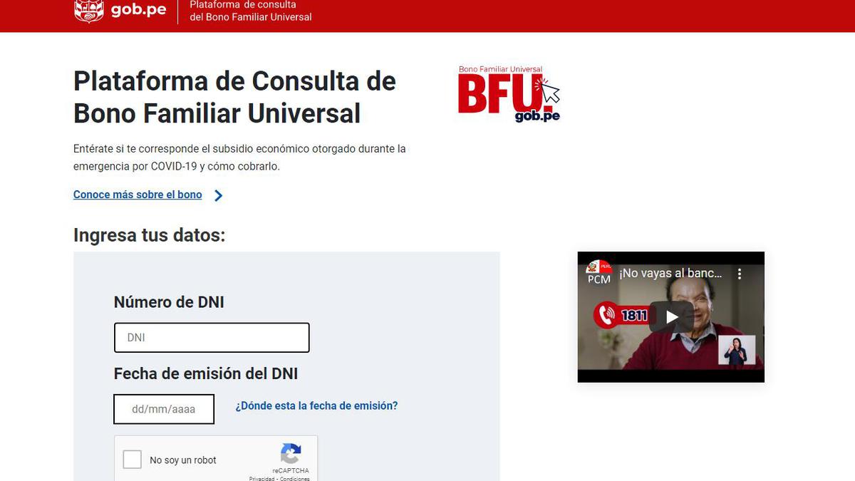 Consulta Del Segundo Bono Universal