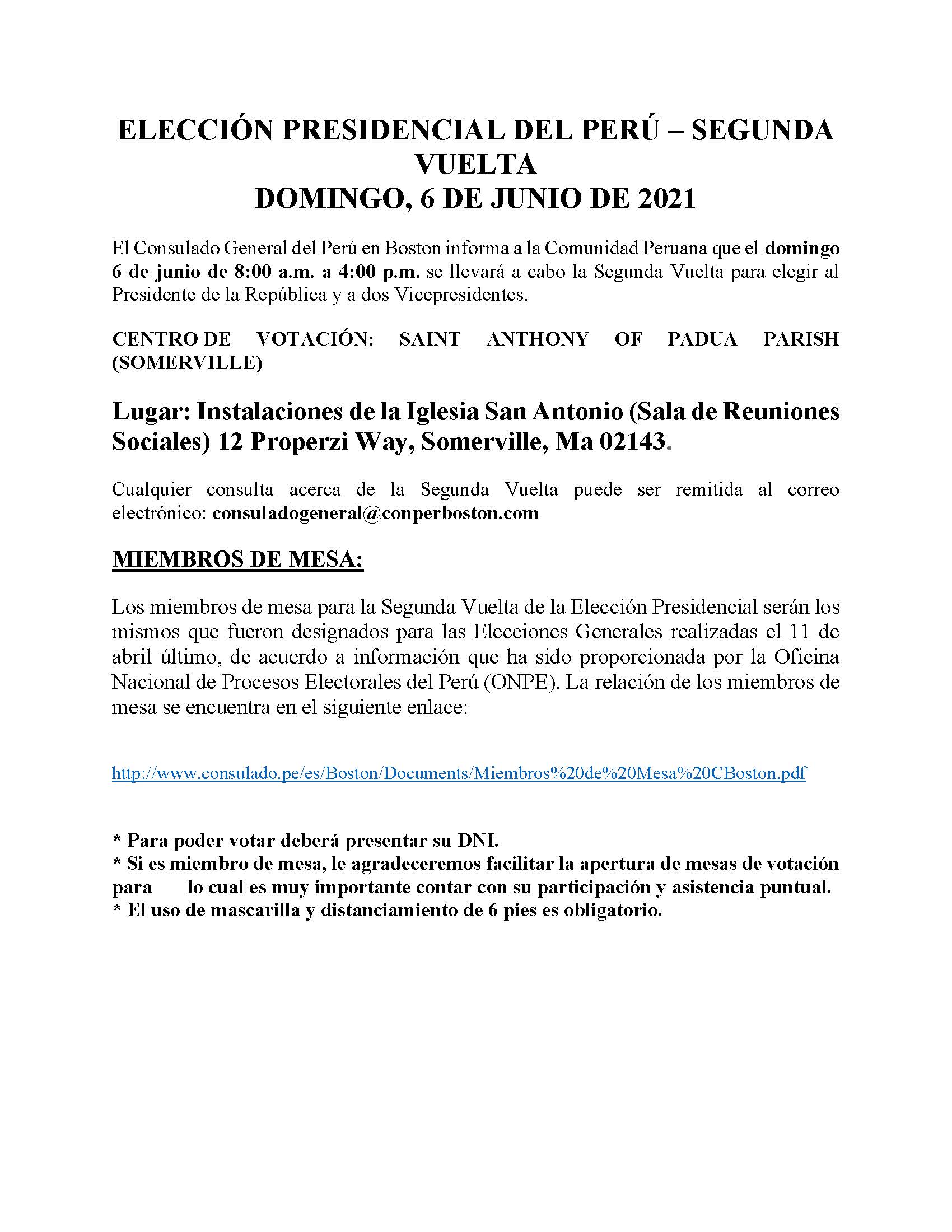 Consulta Miembro De Mesa 2021