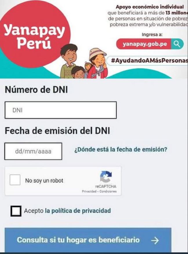 Consultas Bono Yanapay Gob Pe