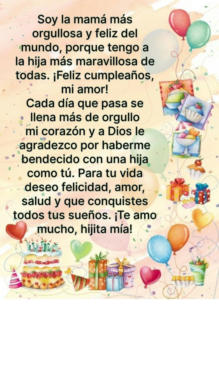 Dedicatoria Para Mi Hija En Su Cumpleaños