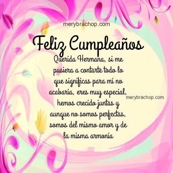 Frases De Cumpleaños Para Una Hermana