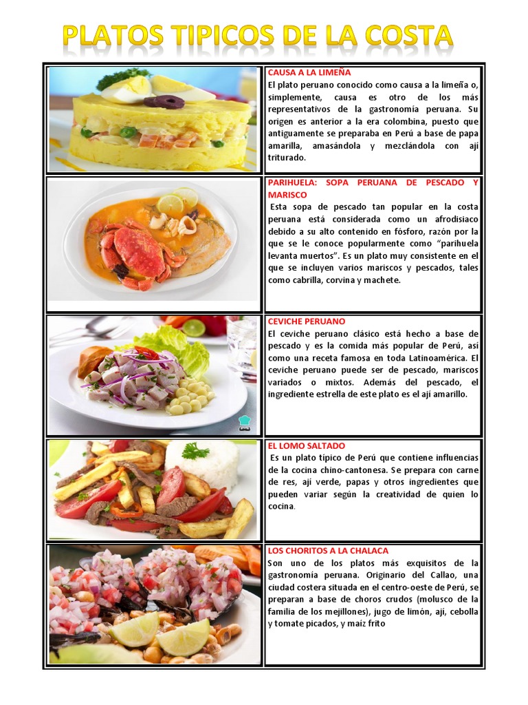 Gastronomía De La Costa Peruana Pdf