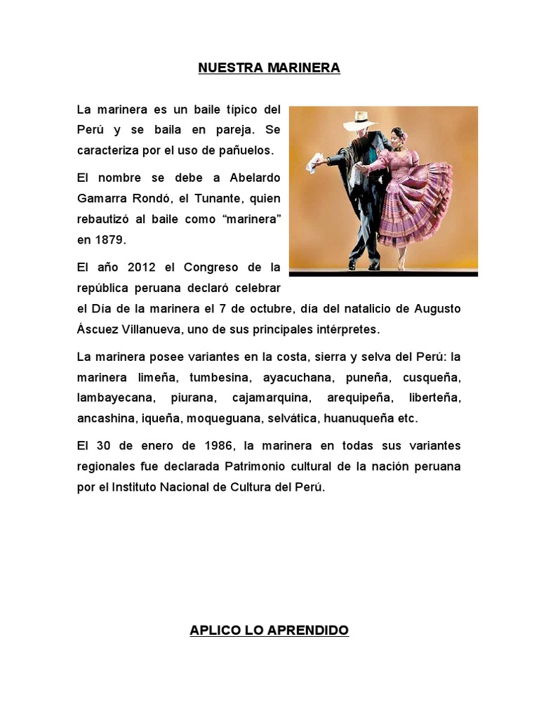 Historia De La Marinera