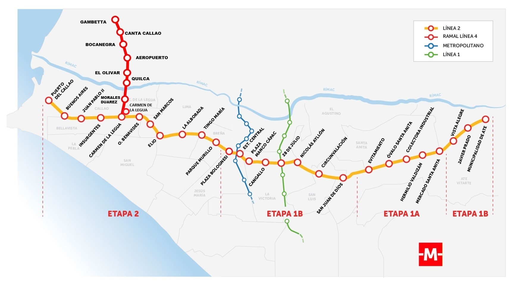 Linea 2 Metro De Lima Estaciones