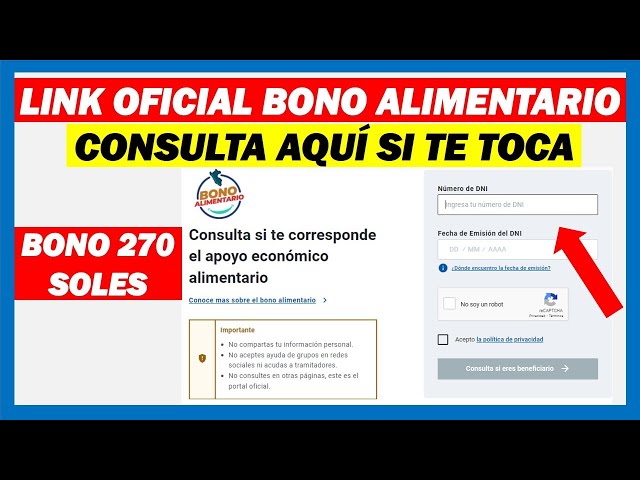 Link Para El Bono Alimentario