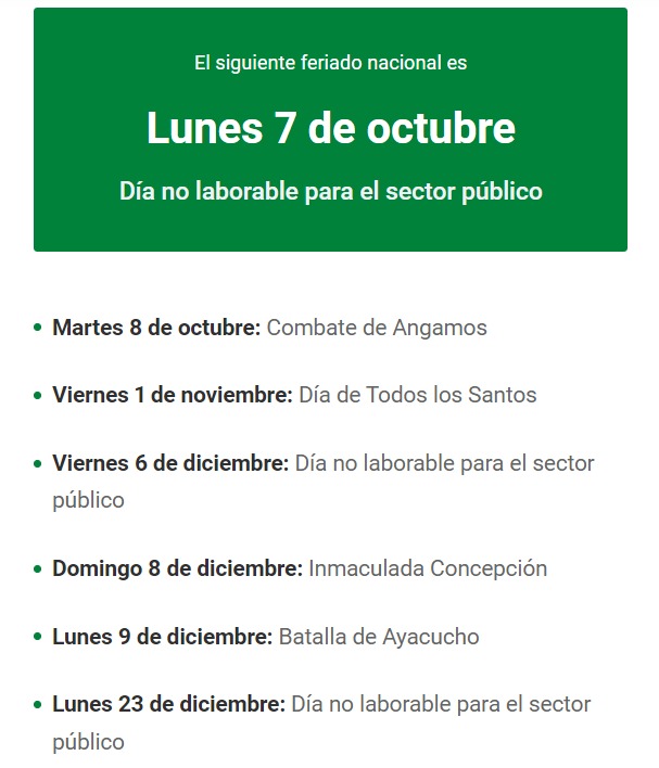 Lunes 7 De Octubre Es Feriado