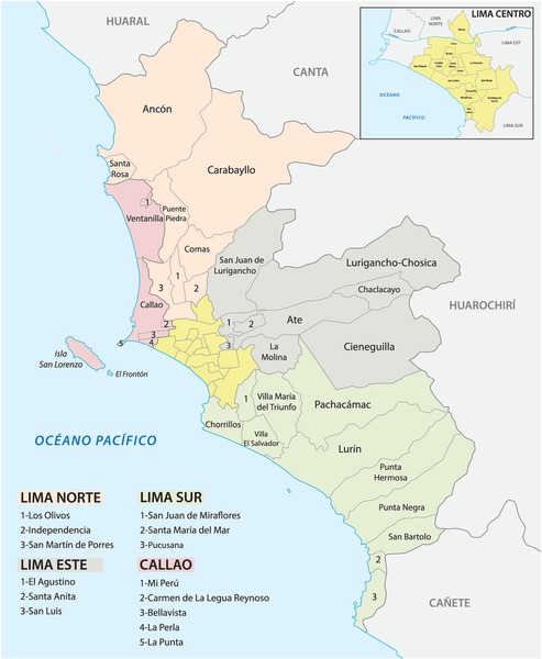 Mapa De Lima Metropolitana Y Callao