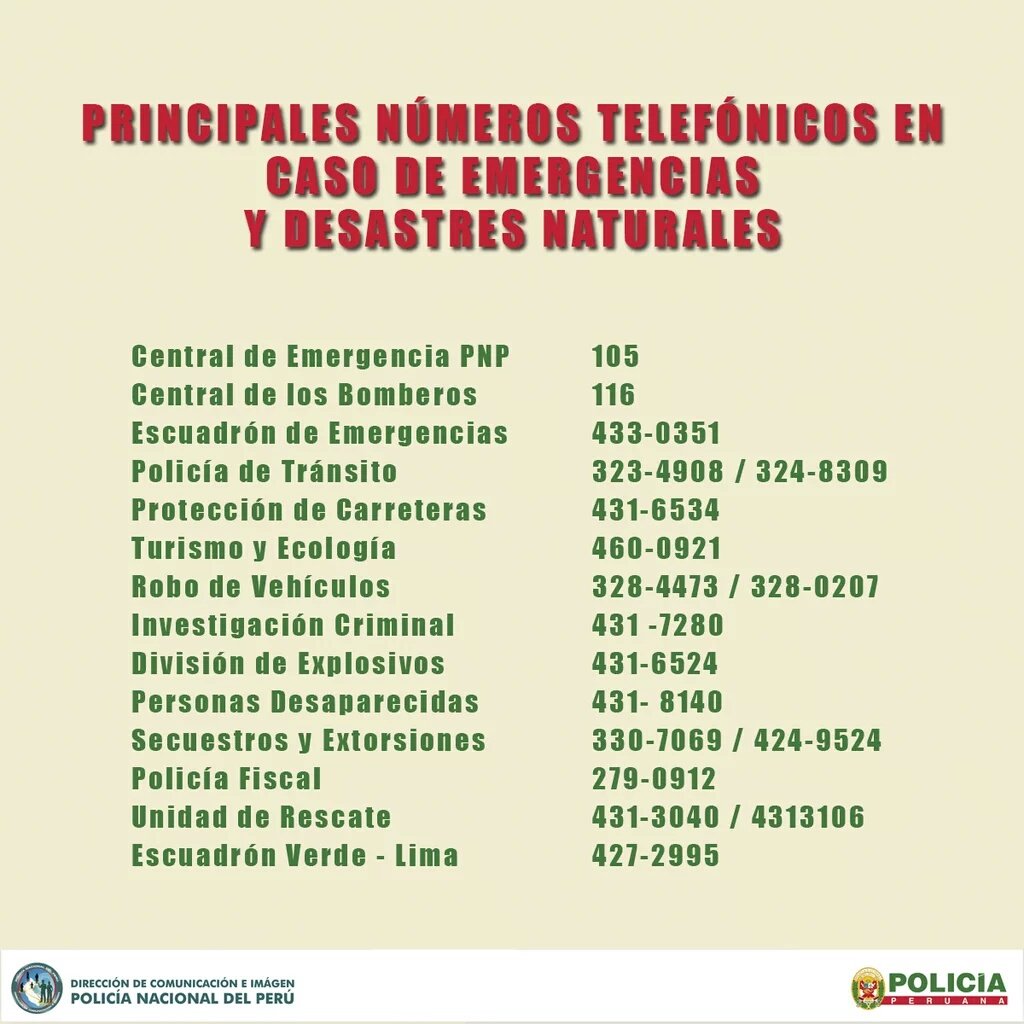 Numero De La Policia Lima