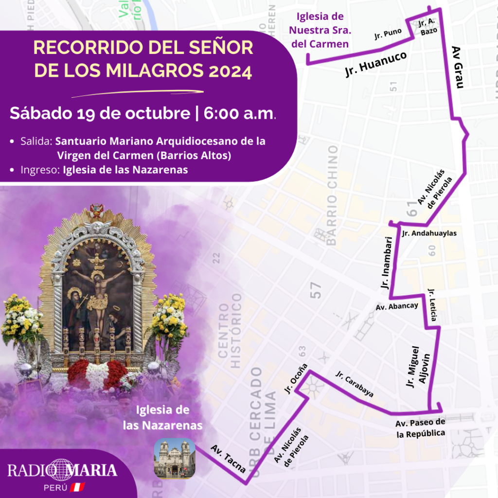 Recorrido Del Señor De Los Milagros 2024