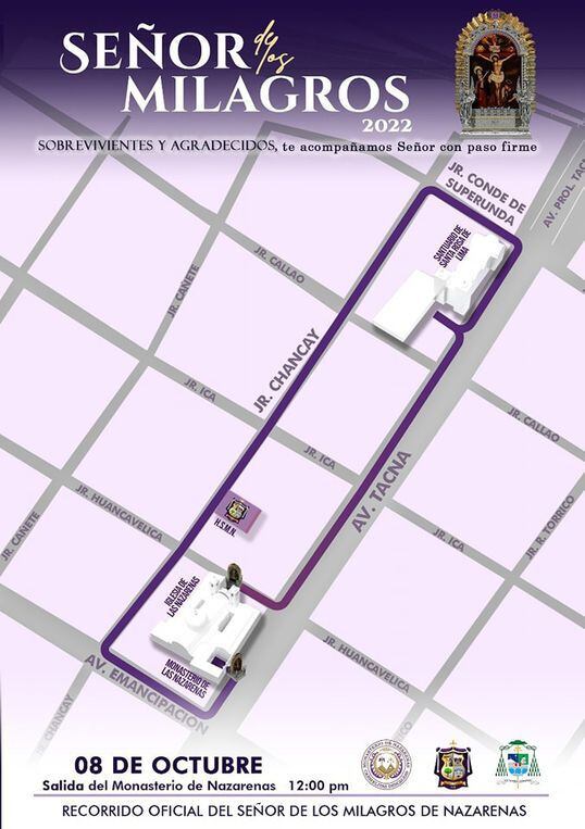 Recorrido Del Señor De Los Milagros 28 De Octubre 2022