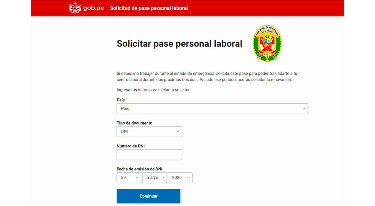 Renovar Pase Laboral Semana Santa