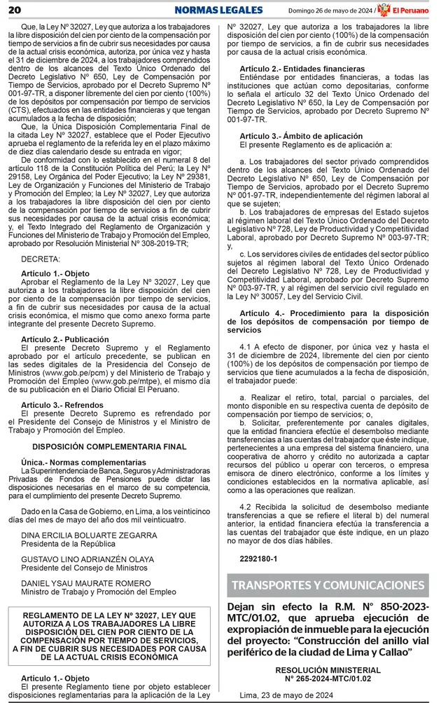 Retiro De Cts 2024 El Peruano