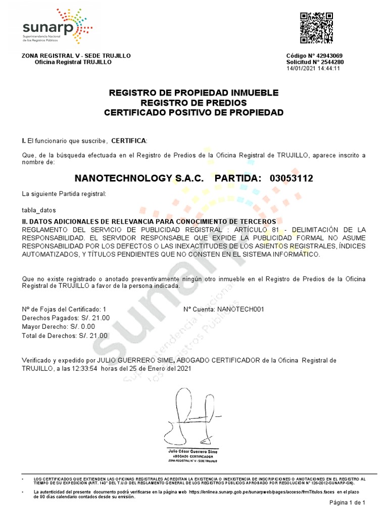 Sunarp Consulta De Títulos De Propiedad