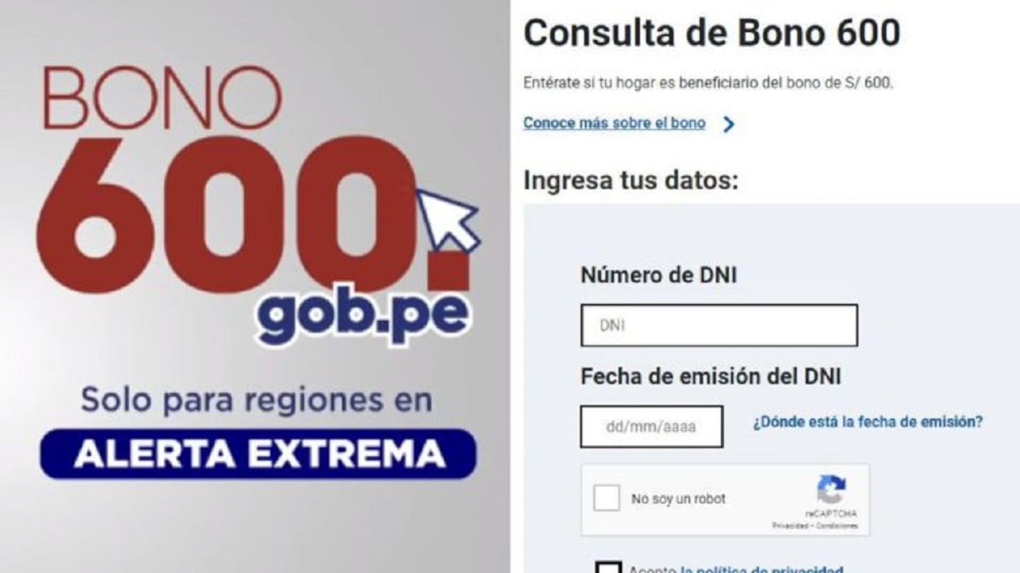 Tercer Bono De 600 Soles: Link