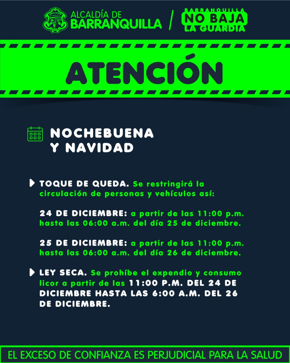 Toque De Queda 24 De Diciembre