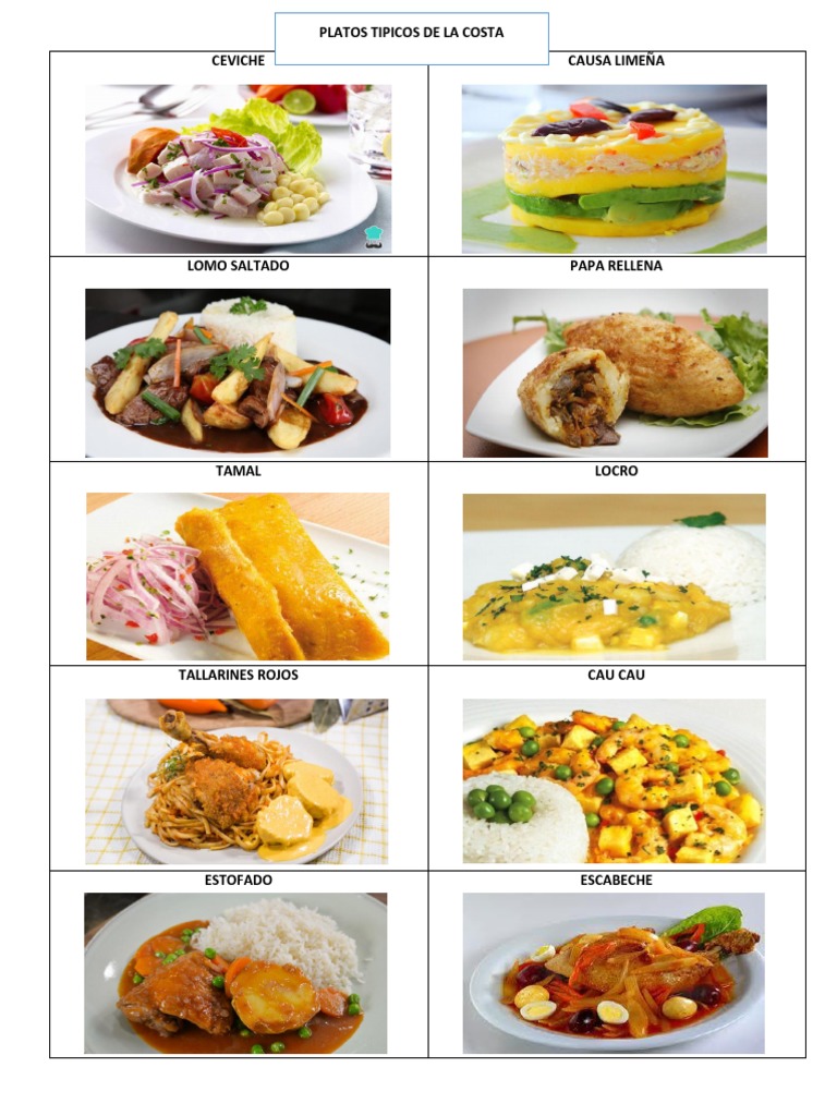 Tres Platos Típicos De La Costa Sierra Y Selva