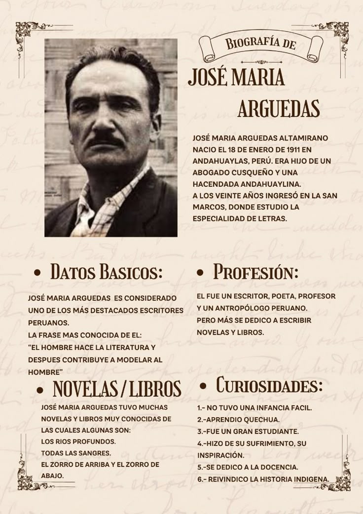 Infografía De Jose Maria Arguedas