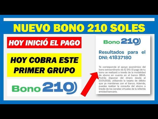 Bono Extraordinario 210 Soles Link 2022