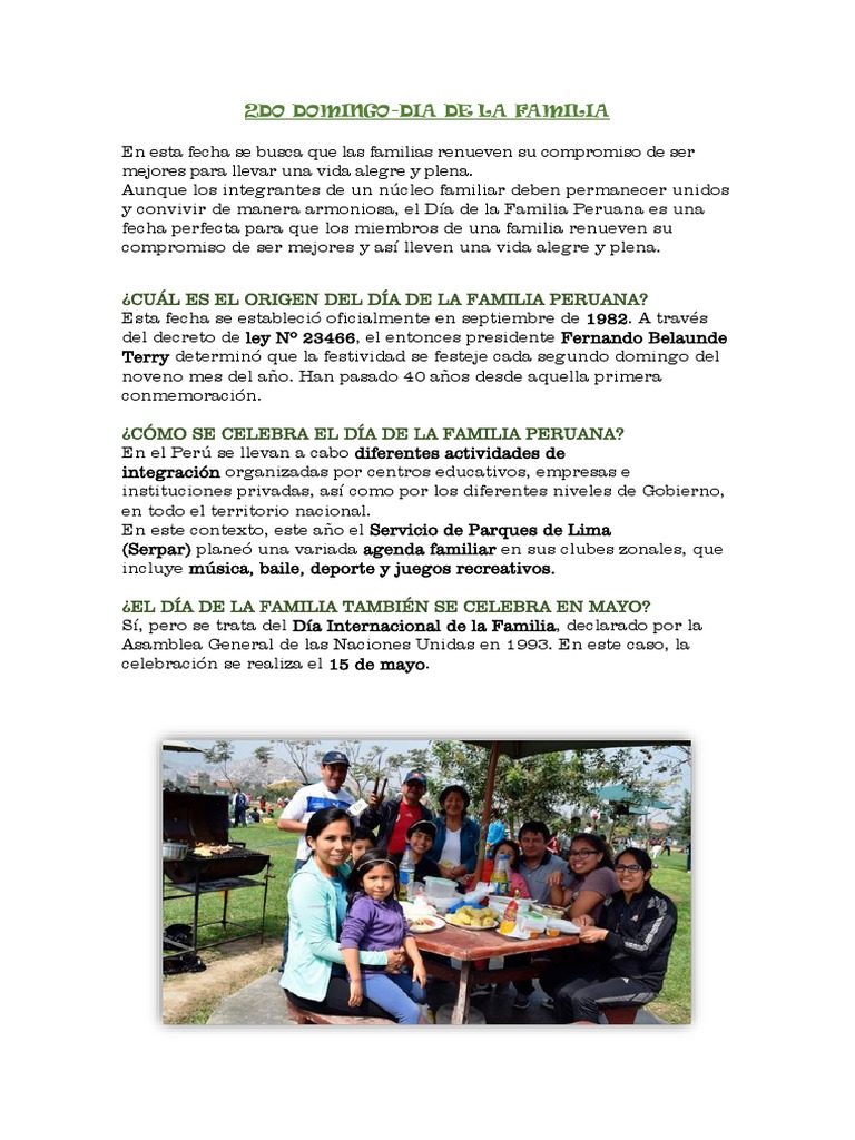 Dia De La Familia Peruana Pdf