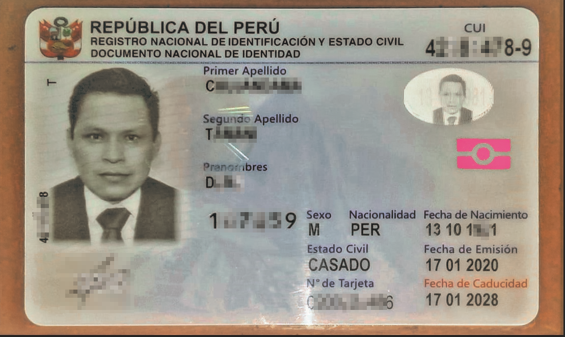 Documento Nacional De Identidad Perú