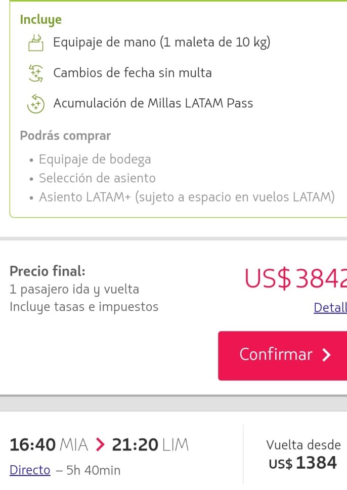 LATAM Pasajes Economicos De Miami A Lima, Perú En Espanol