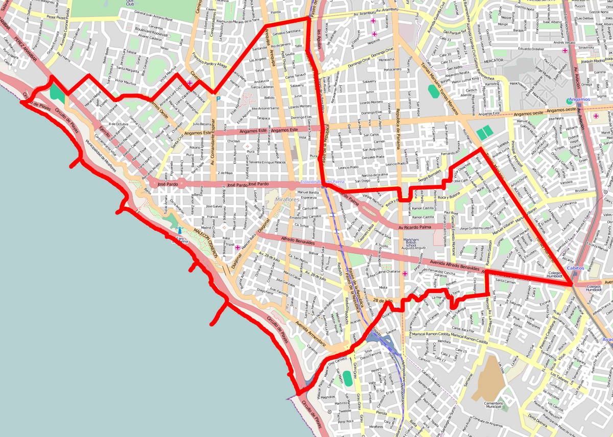 Mapa De Miraflores En Peru: