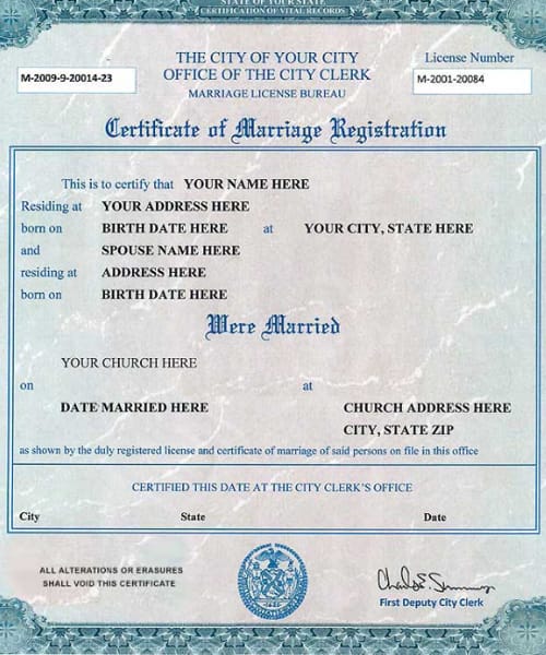 Acta De Matrimonio Estados Unidos