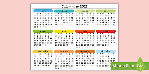 Calendario 2023 Para Imprimir